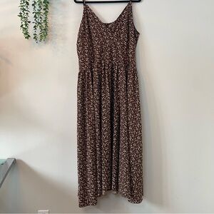 SHEIN Brown Floral Maxi Dress Bohemian
